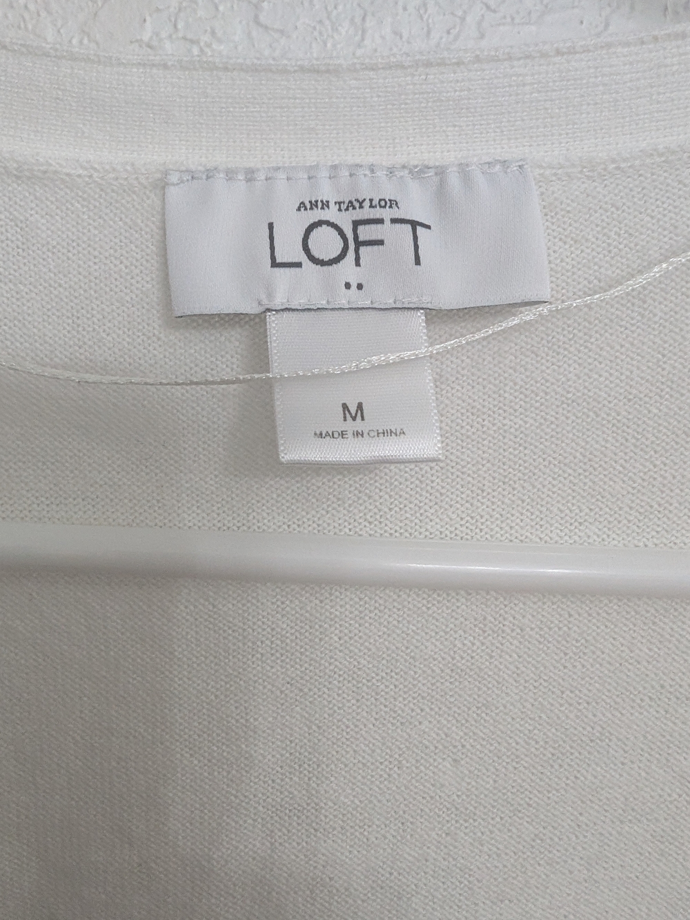 LOFT Cream Open-Front Ruffle-Hem Cardigan - Picture 2 of 4